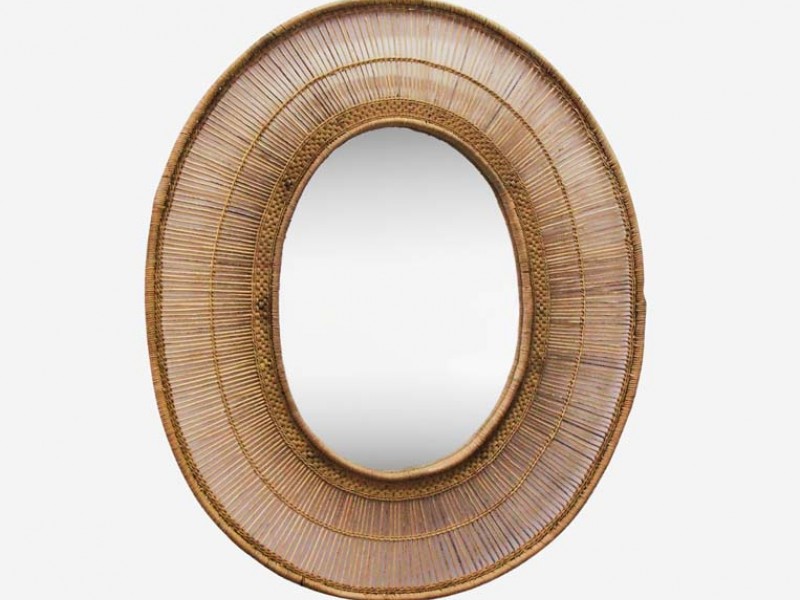Large Rattan Mirror Large Rattan Mirror